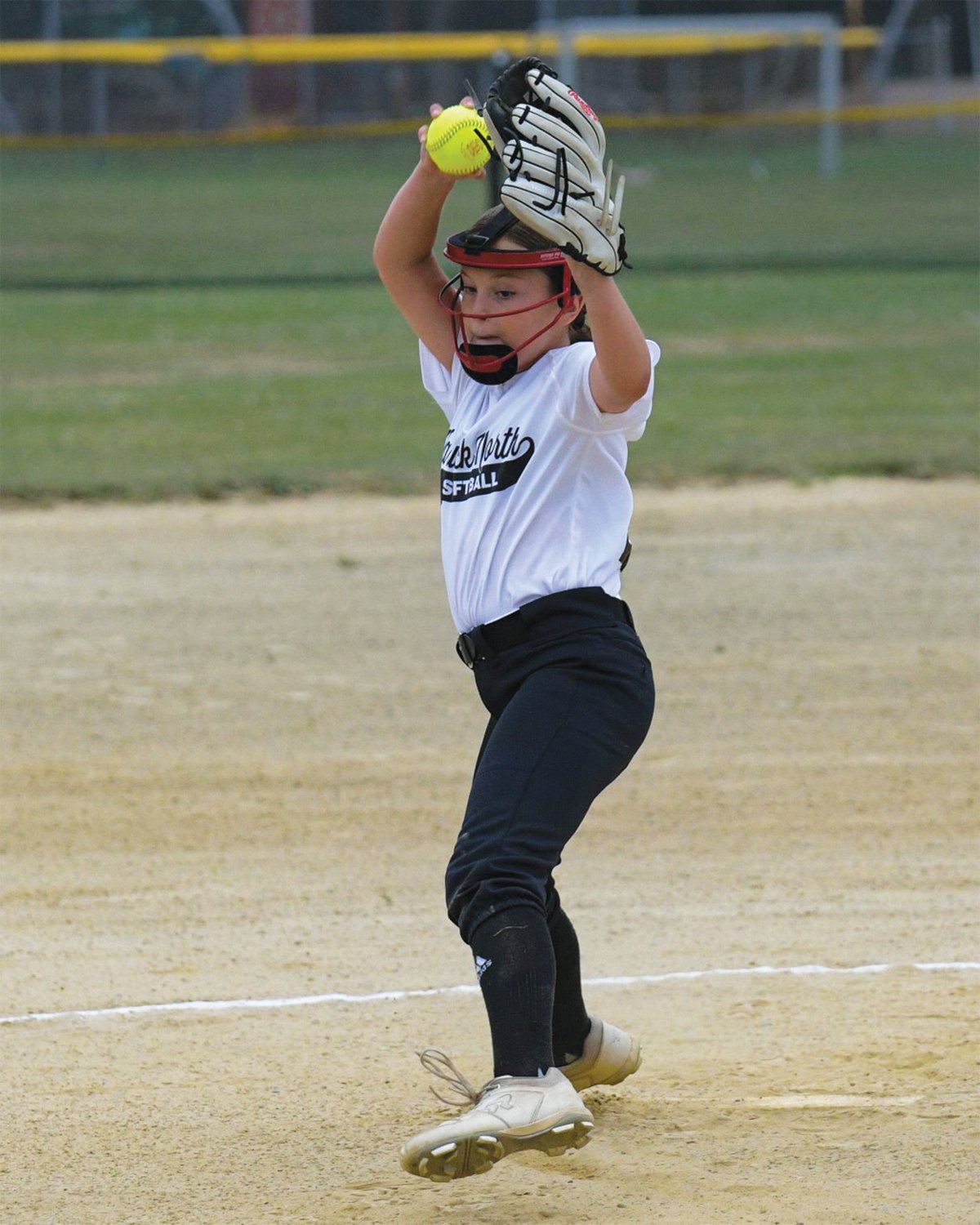 WINDING UP: Warwick North pitcher Teagan O’Reilly winds up to deliver last week in the state championship game.